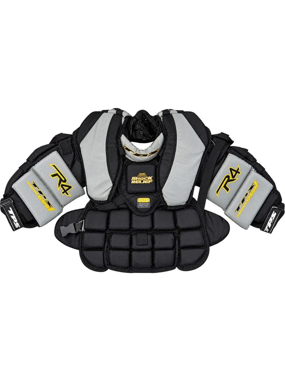 TPS Response R4 Senior Hockey Shoulder Pads Black Silver Vintage Protective Gear